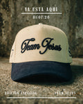 GORRA PREMIUM CURVA BEIGE/AZUL OSCURO TEAM JESUS