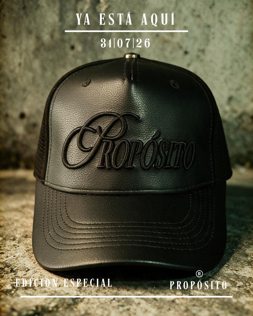 GORRA PREMIUM CURVA NEGRA SINTETIC PROPÓSITO