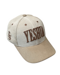 GORRA CURVA BEIGE YESHUA LETRA DORADA