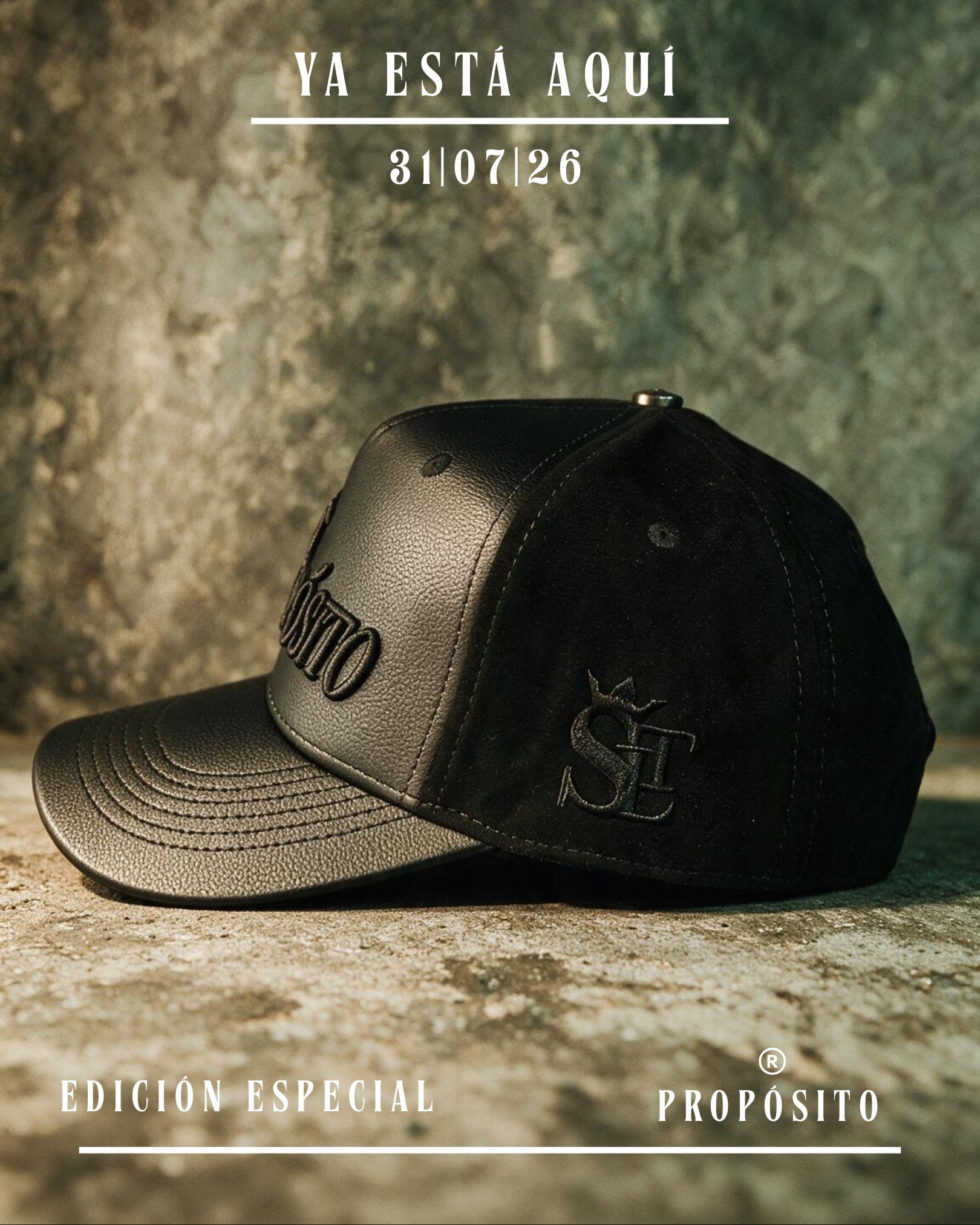 GORRA PREMIUM CURVA NEGRA SINTETIC PROPÓSITO