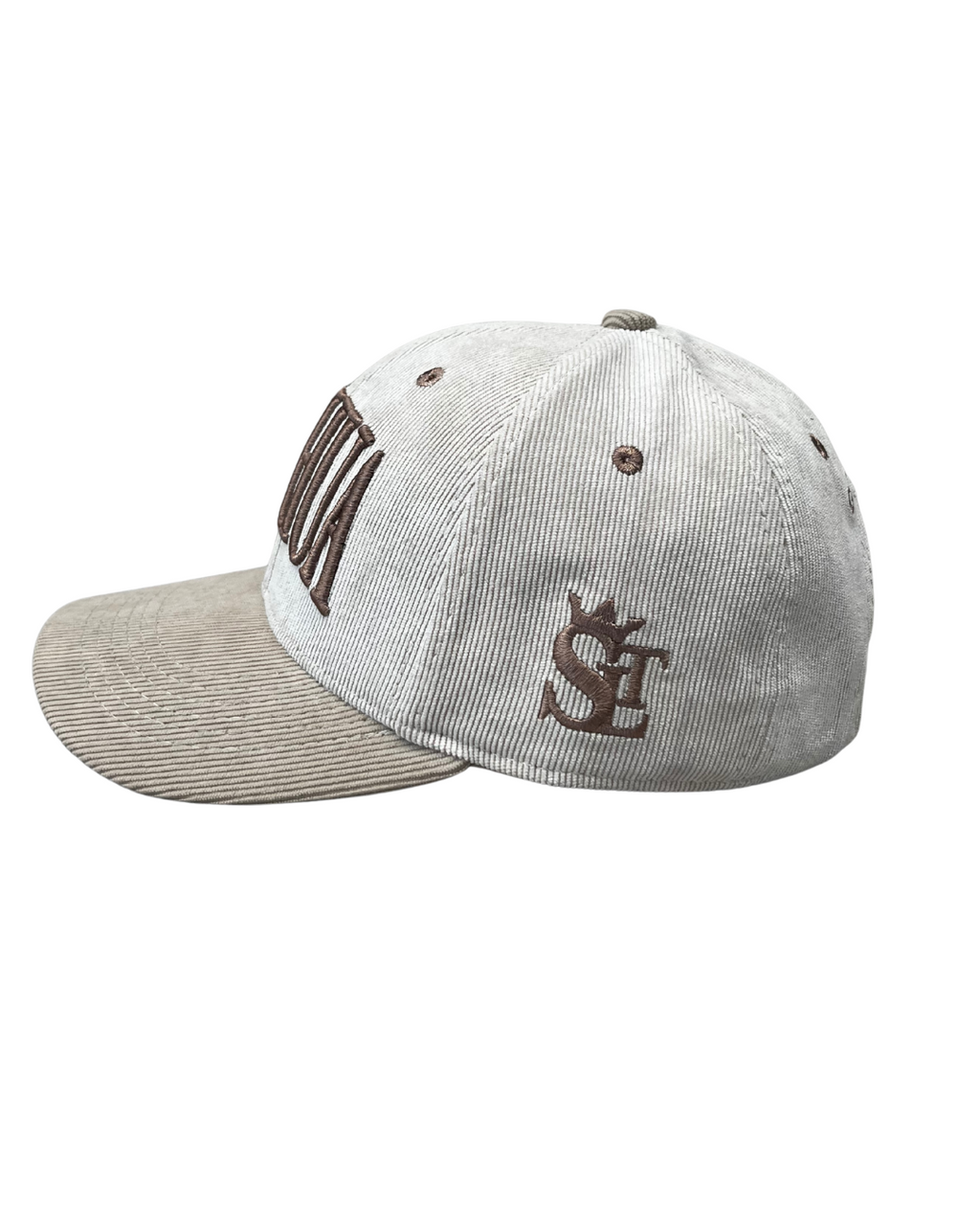 GORRA CURVA BEIGE YESHUA LETRA DORADA