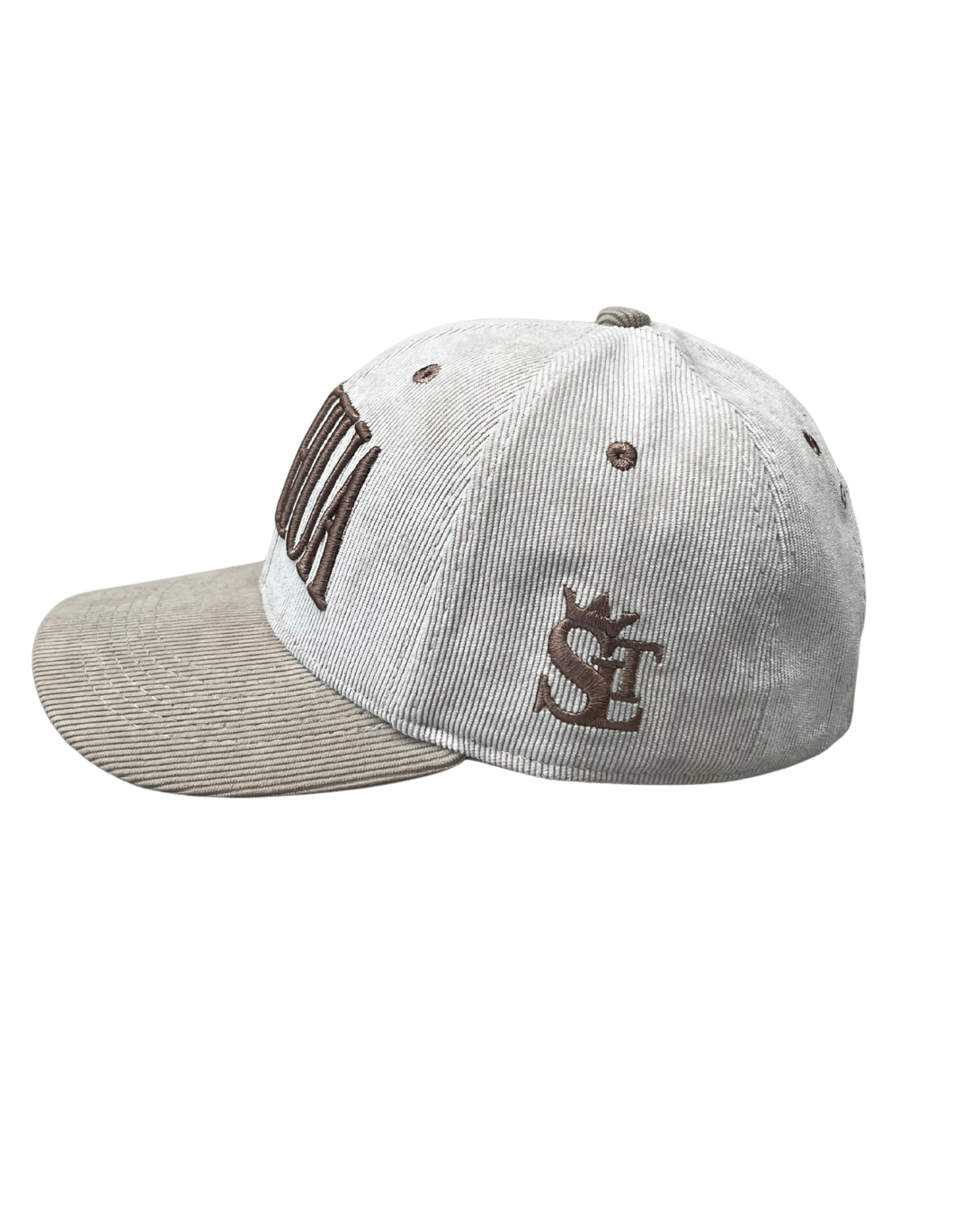 GORRA CURVA BEIGE YESHUA LETRA DORADA