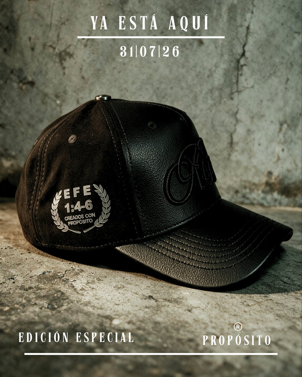 GORRA PREMIUM CURVA NEGRA SINTETIC PROPÓSITO