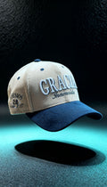 GORRA PREMIUN CURVA BEIGE/AZUL GRACIA ACANALADA