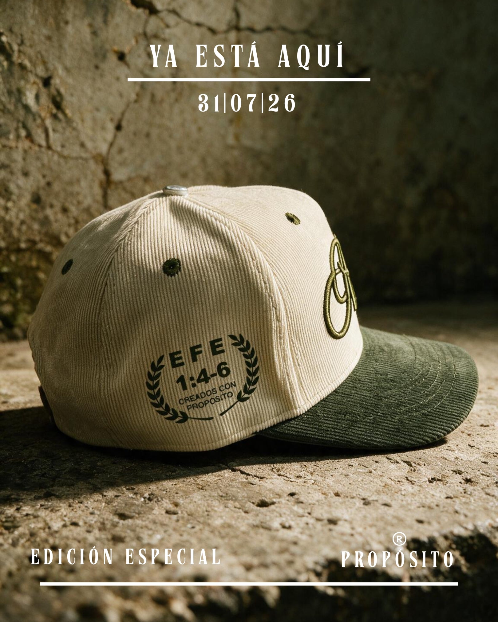 GORRA PREMIUM CURVA BEIGE - VERDE PROPÓSITO