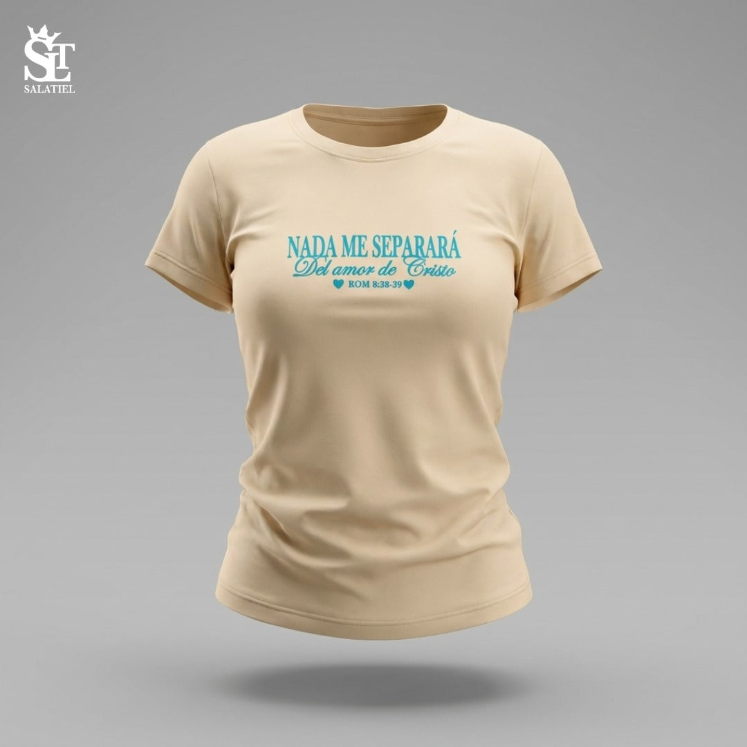 CAMISETA SLIM FIT DAMA BEIGE NADA ME SEPARARA