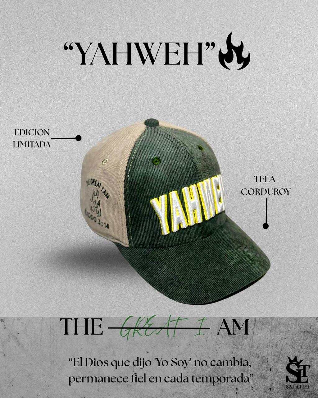GORRA PREMIUN CURVA VERDE CON BEIGE YAHWEH
