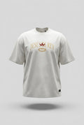 CAMISETA OVERSIZE PLUS CREMA JESUS ES REY CORONA DE ESPINAS