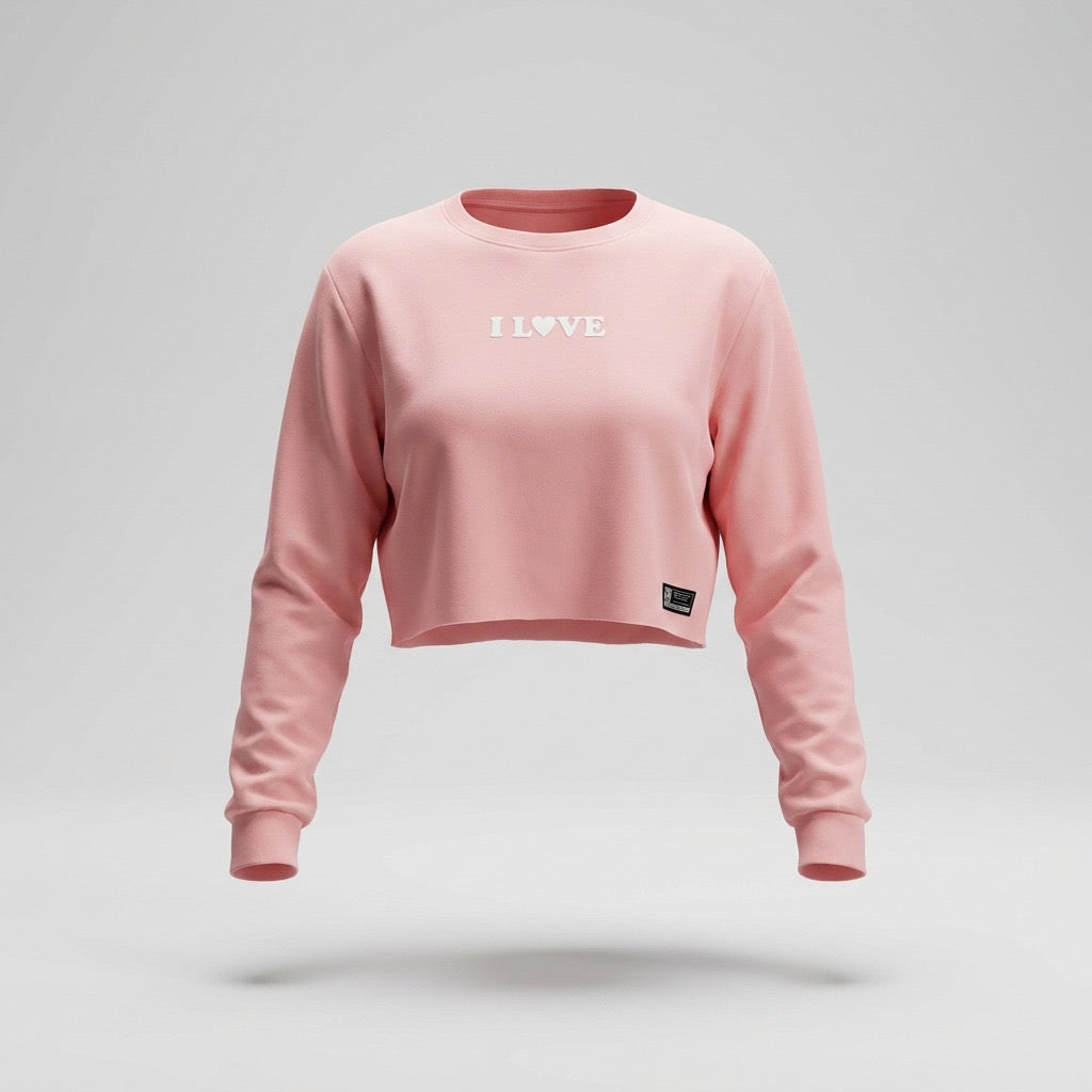 SACO CROP TOP DAMA ROSADO I LOVE JESUS