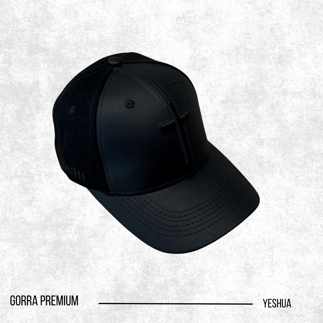 GORRA PREMIUN CURVA NEGRA CRUZ SINTETIC