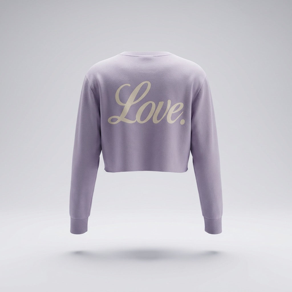 SACO CROP TOP DAMA LILA FAITH HOPE LOVE