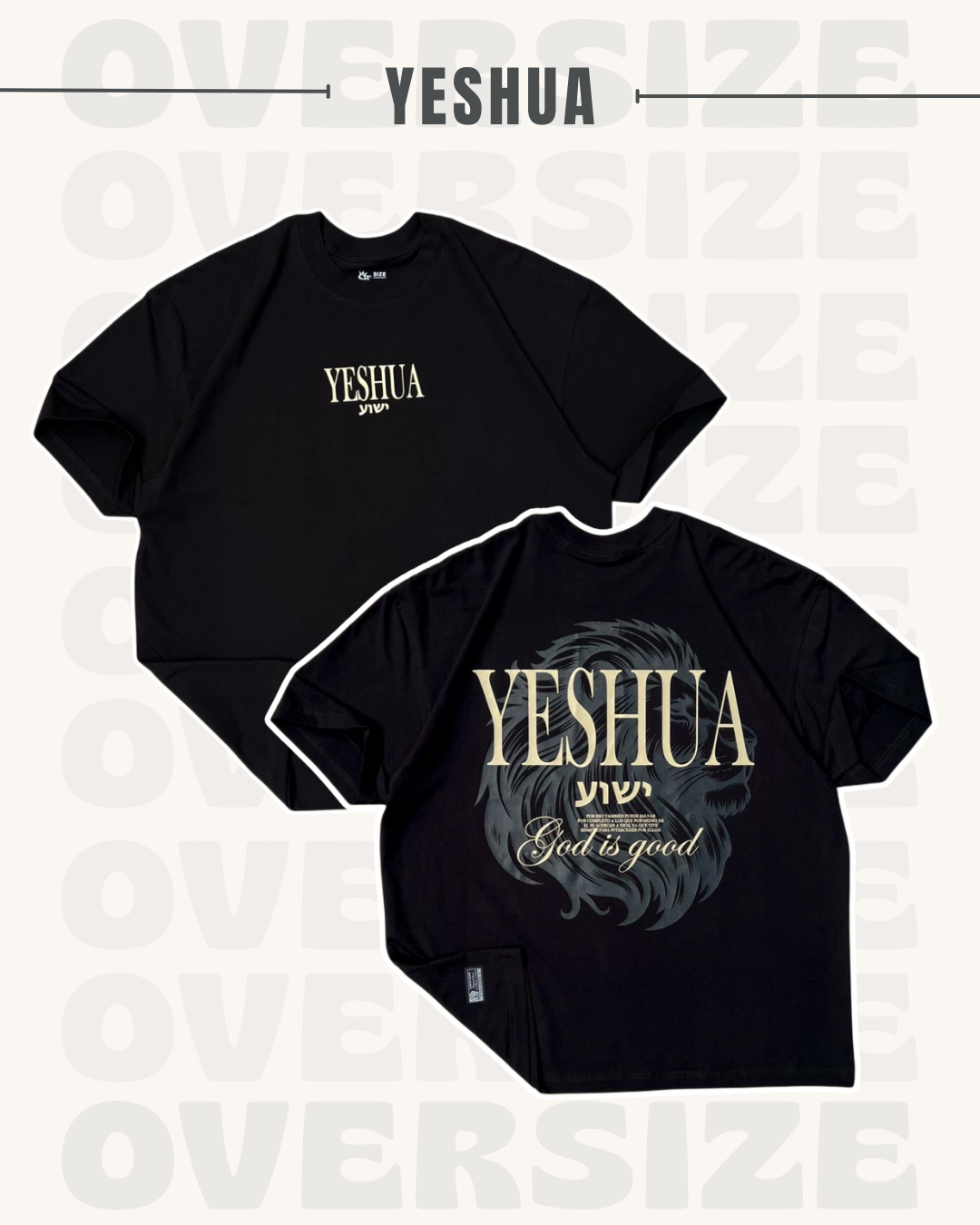 OVERSIZE YESHUA LEÓN NEGRA