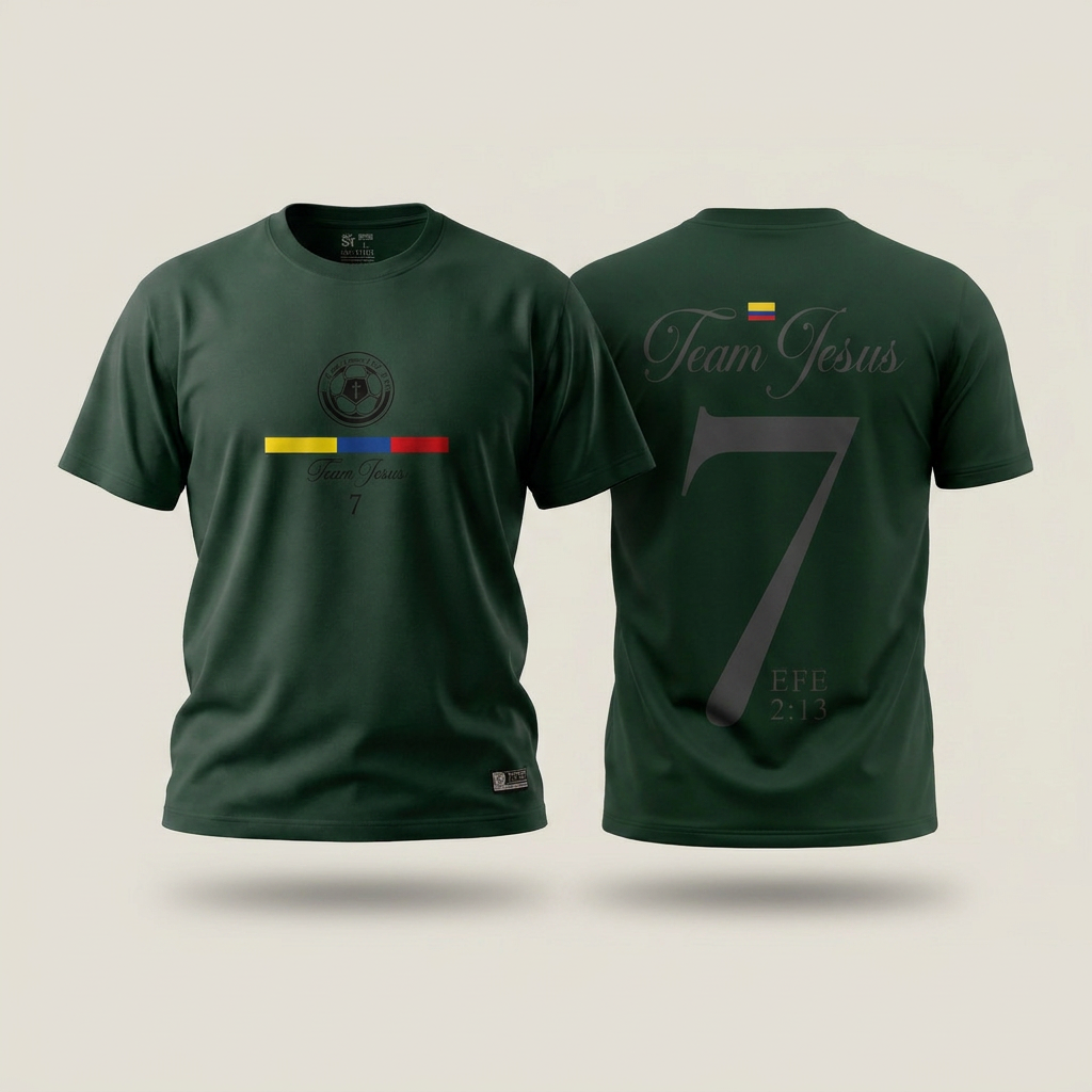 CAMISETA REGULAR CABALLERO VERDE COLOMBIA TEAM JESUS