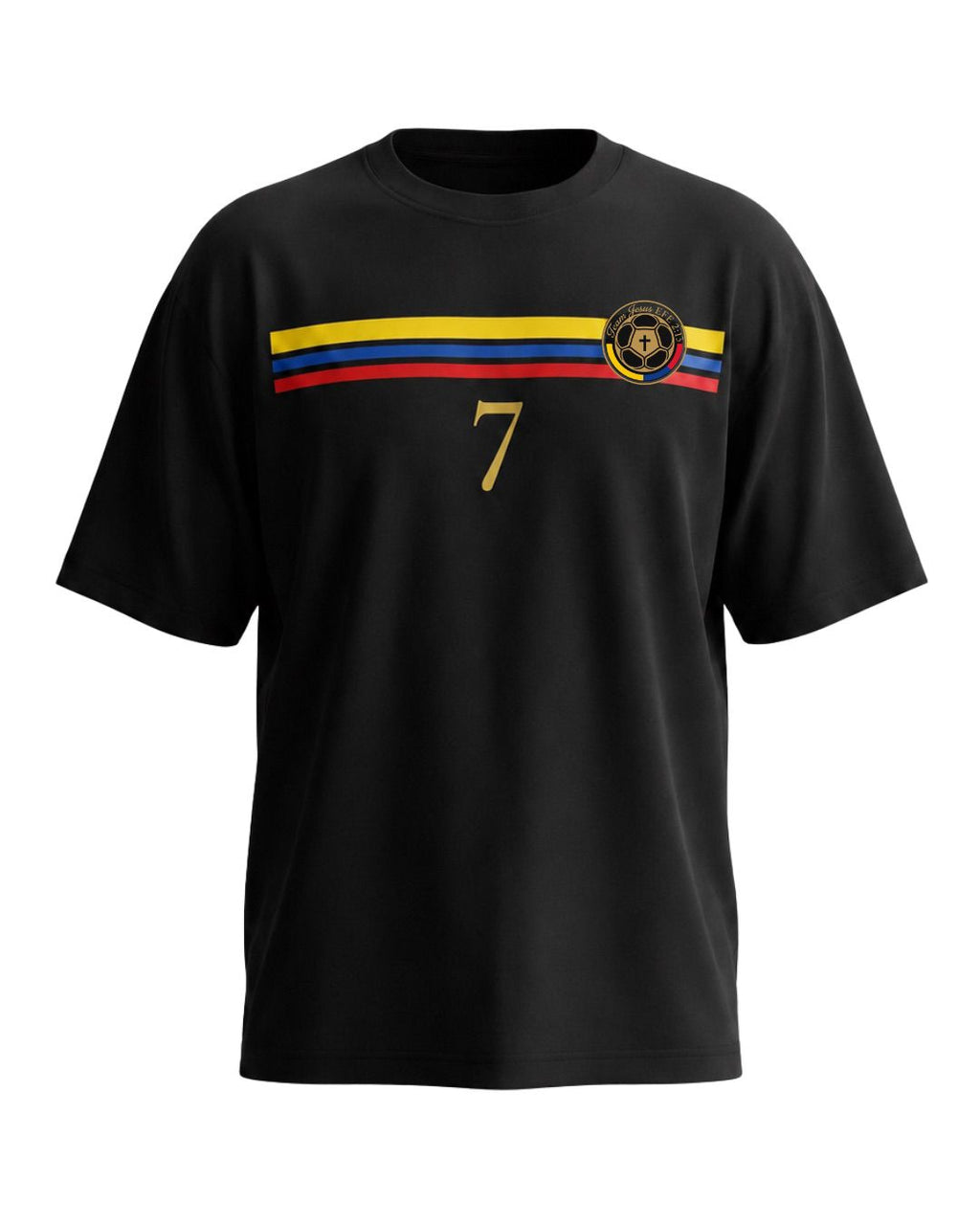 CAMISETA OVERSIZE TEAM JESUS NEGRA logo pequeño