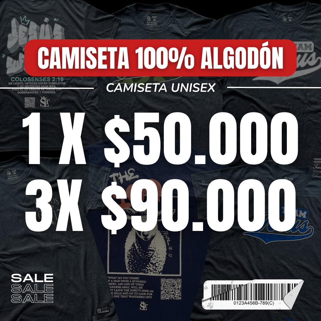 PROMO CAMISETAS 100% ALGODÓN UNISEX
