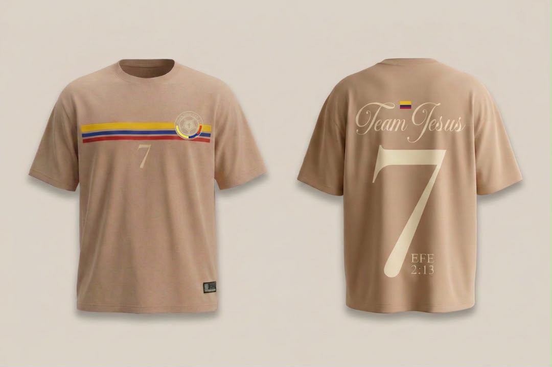 CAMISETA REGULAR UNISEX KAKY COLOMBIA TRES LINEAS LADO A LADO