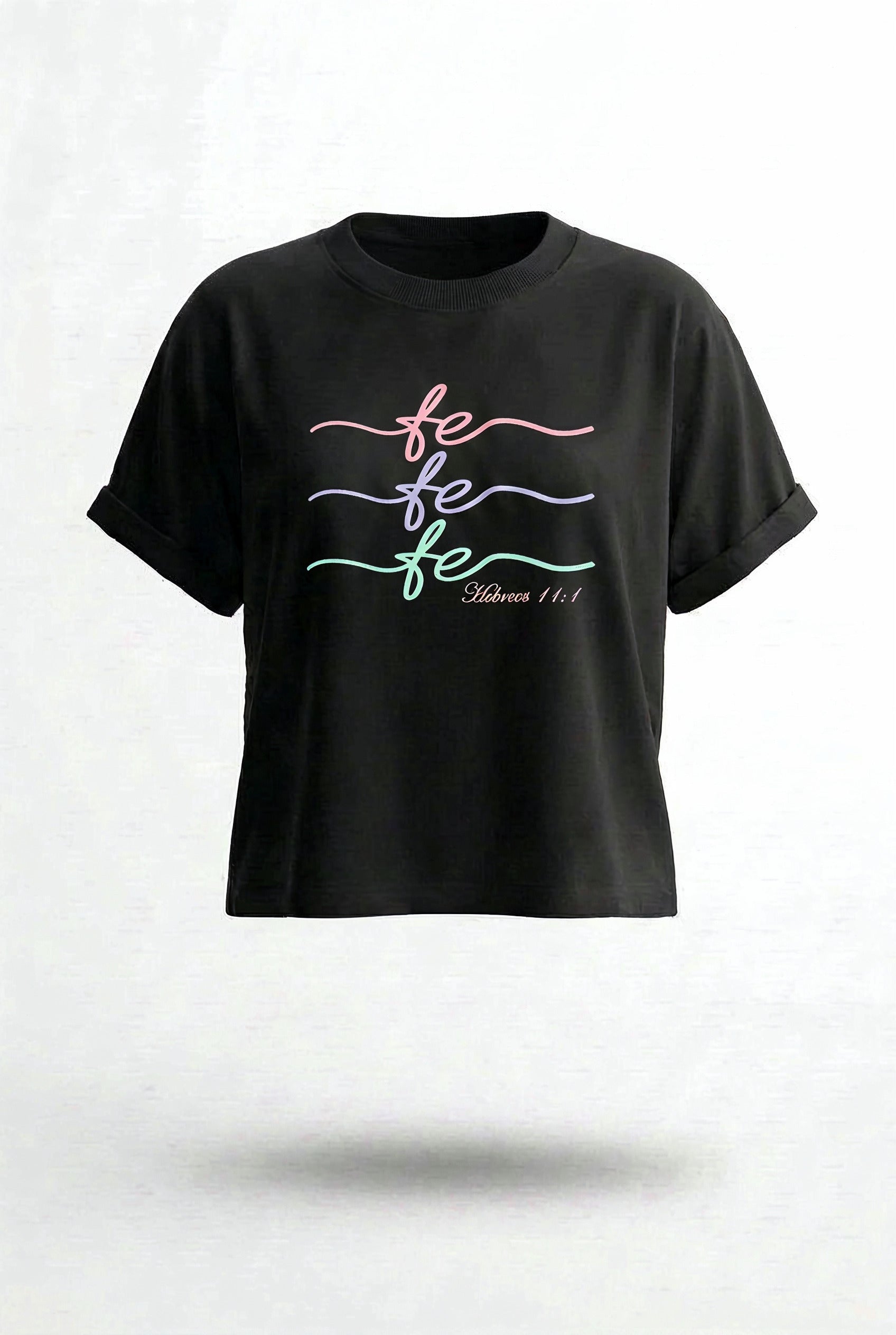 CAMISETA LOOSE FIT DAMA NEGRA FE 3 COLORES