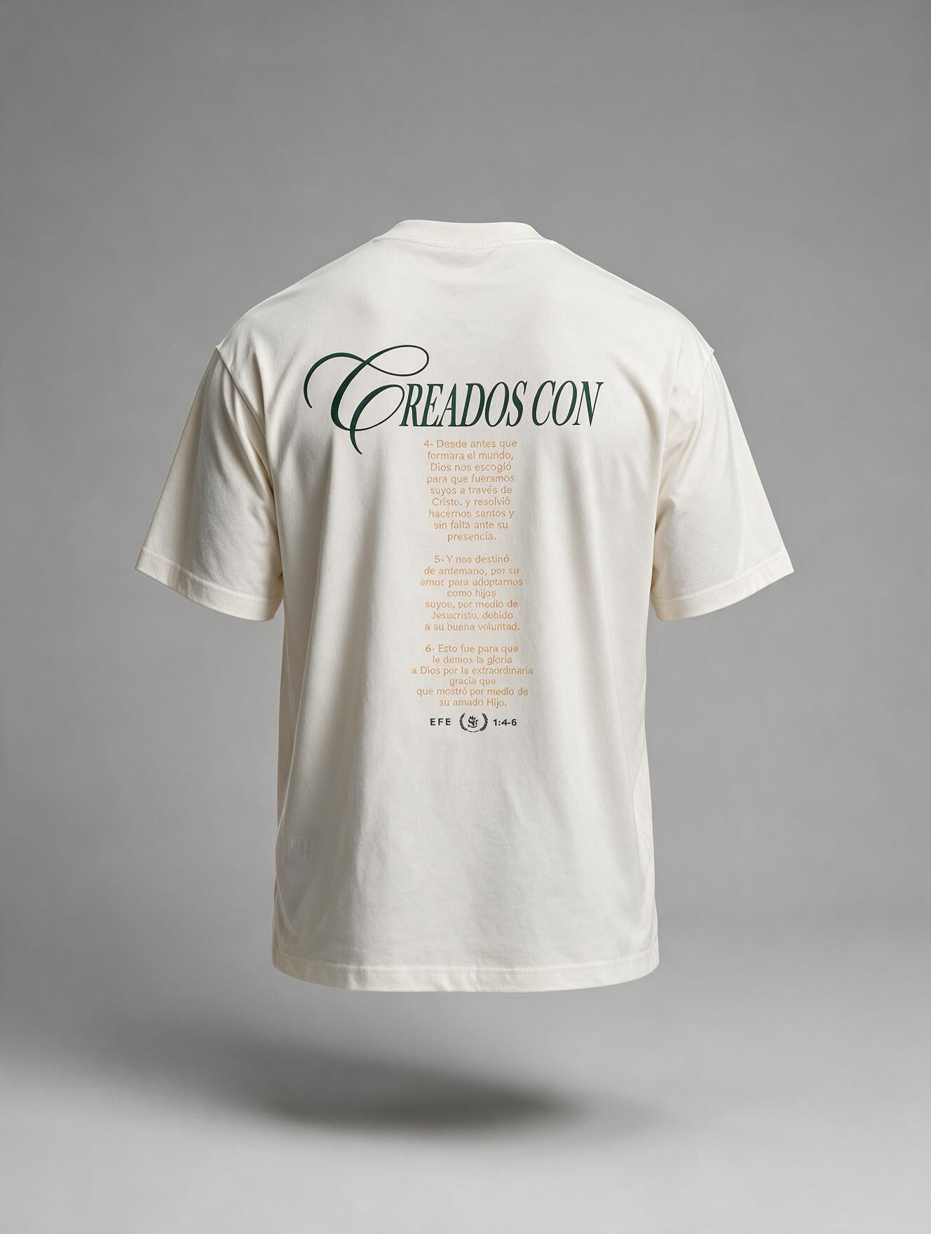 CAMISETA REGULAR UNISEX CREMA CREADOS CON PROPÓSITO