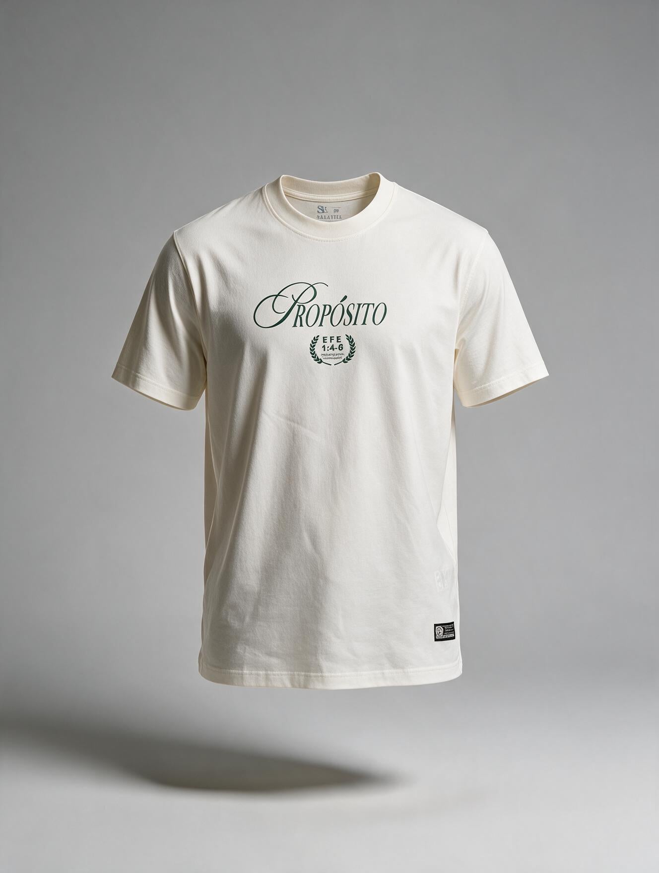 CAMISETA REGULAR UNISEX CREMA CREADOS CON PROPÓSITO