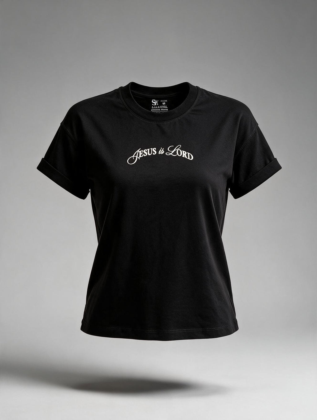 CAMISETA LOOSE FIT DAMA NEGRA JESUS IS LORD