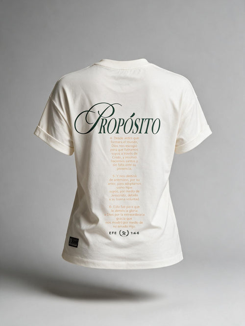CAMISETA LOOSE FIT DAMA CREMA CREADOS CON PROPÓSITO