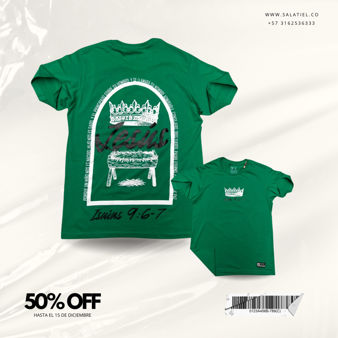 Camiseta 100% algodón verde