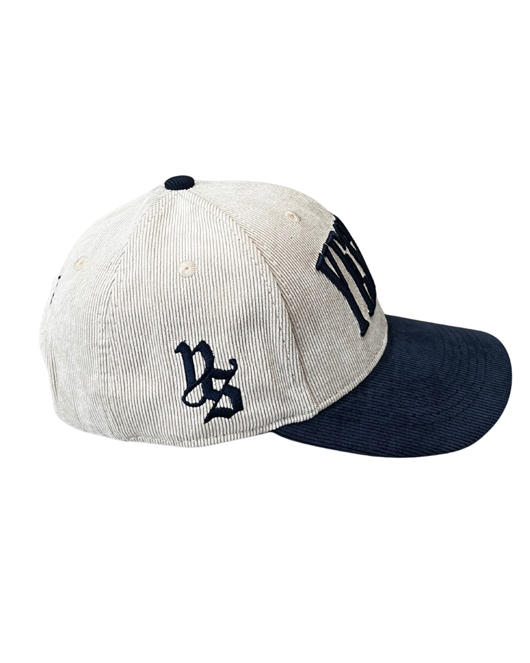 GORRA BEIGE YESHUA LETRA AZUL