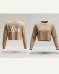 SACO CROP TOP DAMA BEIGE FAITH HOPE LOVE
