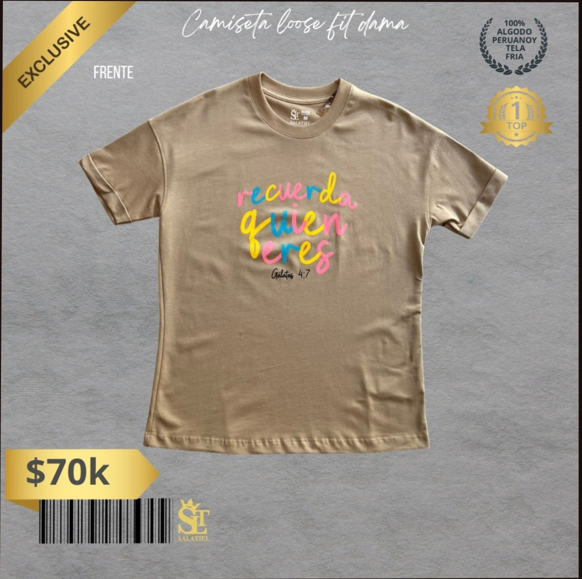 CAMISETA LOOSE FIT CAMEL GALATAS 4:7