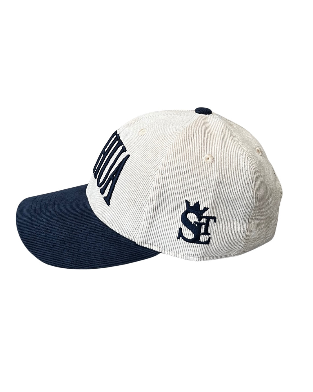 GORRA BEIGE YESHUA LETRA AZUL