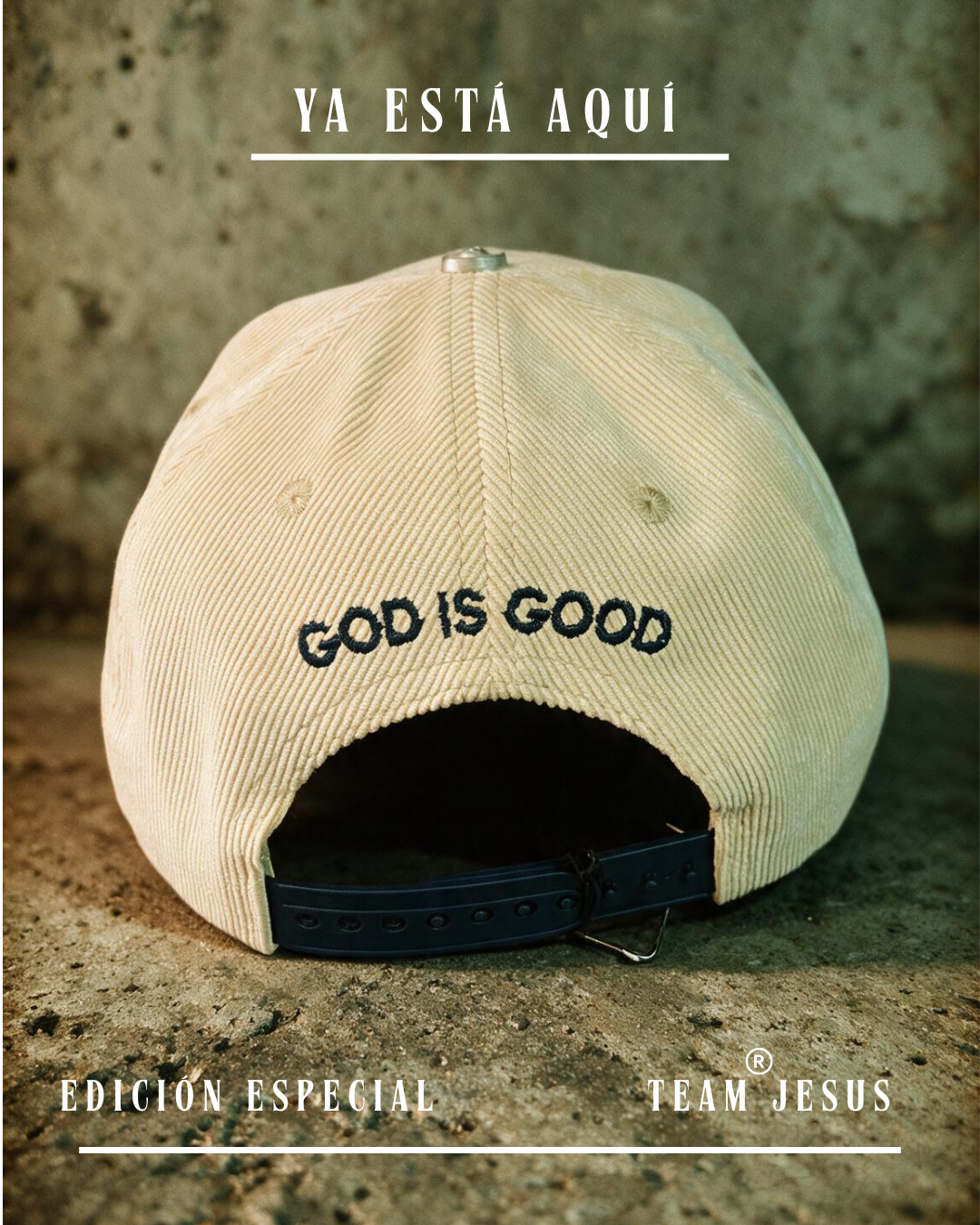 GORRA PREMIUM CURVA BEIGE/AZUL OSCURO TEAM JESUS